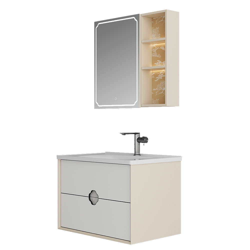 BC6303-080陶瓷盆款 生態(tài)實(shí)木浴室柜